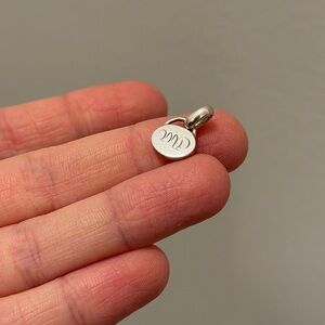 J.Hannah East West Signet Initial Pendant Charm Sterling Silver “MP”